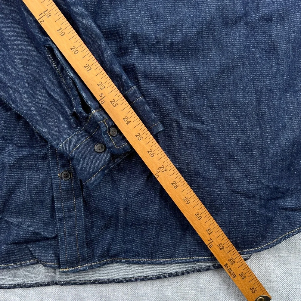 Banana Republic Denim Overshirt Men XXL Tall Blue Relaxed Fit Workwear Dark Wash